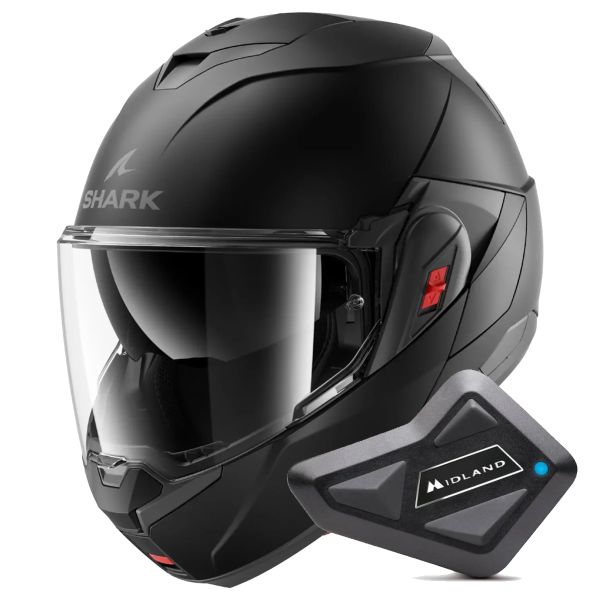 Flip Up Shark Oxo Blank Mat KMA + Kit Bluetooth BT Mini Flip Up Shark Oxo Blank Mat KMA + Kit Bluetooth BT Mini