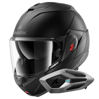 Casque Flip Up Shark Oxo Blank Mat KMA + Kit Bluetooth Sena for Shark Mesh Solo Casque Flip Up Shark Oxo Blank Mat KMA + Kit Bluetooth Sena for Shark Mesh Solo