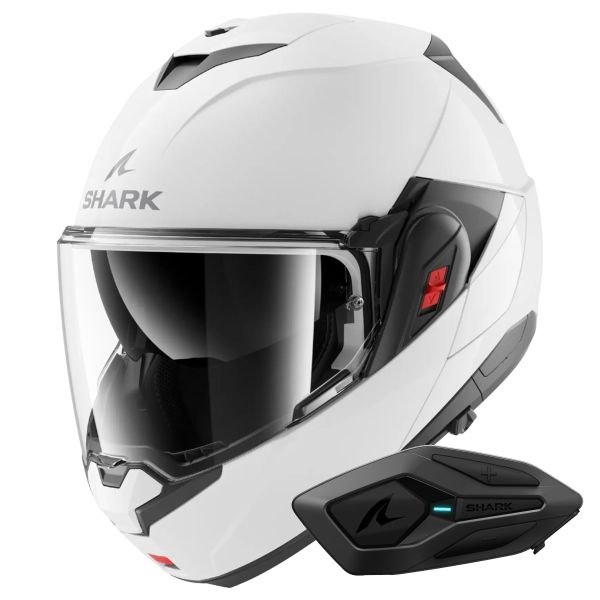 Flip Up Shark Oxo Blank W05 + Kit Bluetooth Sena for Shark Flip Up Shark Oxo Blank W05 + Kit Bluetooth Sena for Shark