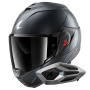 Casque Flip Up Shark Oxo Dark Shadow Mat B16 + Kit Bluetooth Sena for Shark Mesh Solo