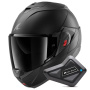 Casque Flip Up Shark Oxo Dark Shadow Mat KMA + Kit Bluetooth BT Mini