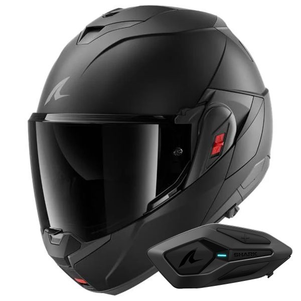 Flip Up Shark Oxo Dark Shadow Mat KMA + Kit Bluetooth Sena for Shark Flip Up Shark Oxo Dark Shadow Mat KMA + Kit Bluetooth Sena for Shark