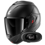 Casque Flip Up Shark Oxo Dark Shadow Mat Titan Mat A08 + Kit bluetooth 5R Lite Solo
