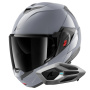 Casque Flip Up Shark Oxo Dark Shadow S05 + Kit Bluetooth Sena for Shark Mesh Solo
