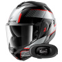 Casque Flip Up Shark Oxo Sikter KUS + Kit bluetooth 5R Lite Solo