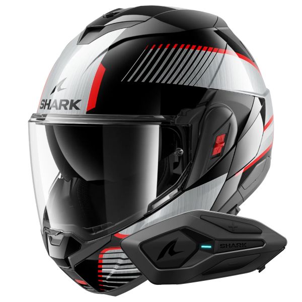 Flip Up Shark Oxo Sikter KUS + Kit Bluetooth Sena for Shark Mesh Solo