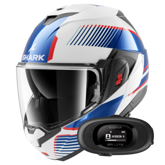 Casque Flip Up Shark Oxo Sikter WUB + Kit bluetooth 5R Lite Solo