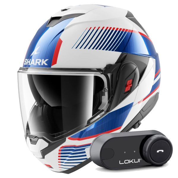 Flip Up Shark Oxo Sikter WUB + Kit Bluetooth Lokui K30 Flip Up Shark Oxo Sikter WUB + Kit Bluetooth Lokui K30