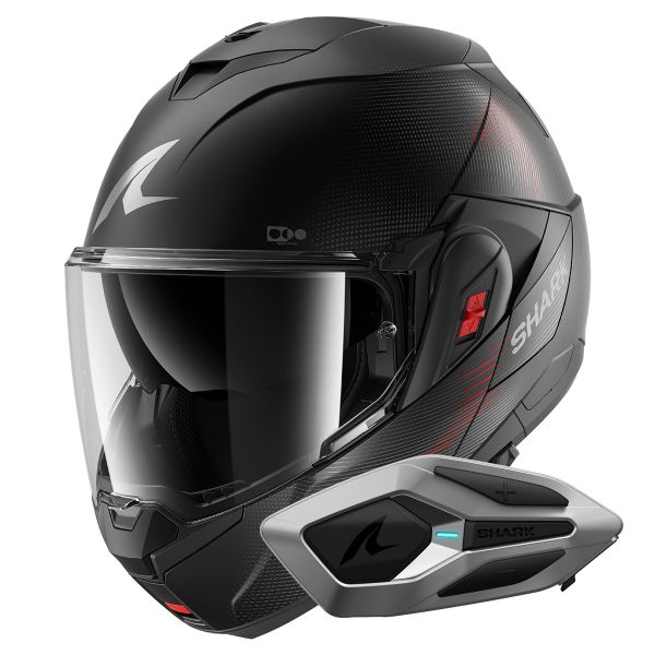 Flip Up Shark Oxo SP Lyne Mat KAA + Kit Bluetooth Sena for Shark Mesh Solo