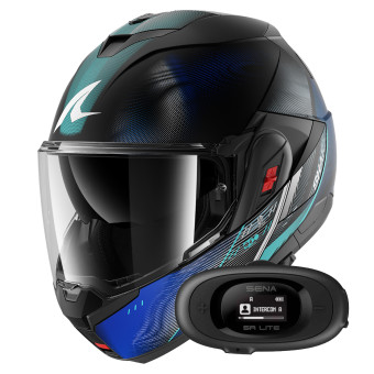 Casque Flip Up Shark Oxo Speed-Tech KBW + Kit bluetooth 5R Lite Solo Casque Flip Up Shark Oxo Speed-Tech KBW + Kit bluetooth 5R Lite Solo