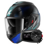 Casque Flip Up Shark Oxo Speed-Tech KBW + Kit Bluetooth 5S Solo