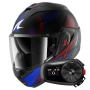 Casque Flip Up Shark Oxo Speed-Tech Mat KBR + Kit Bluetooth 5S Solo