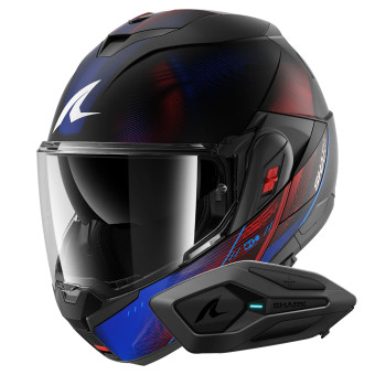 Casque Flip Up Shark Oxo Speed-Tech Mat KBR + Kit Bluetooth Sena for Shark Solo Casque Flip Up Shark Oxo Speed-Tech Mat KBR + Kit Bluetooth Sena for Shark Solo