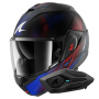 Casque Flip Up Shark Oxo Speed-Tech Mat KBR + Kit Bluetooth Sena for Shark Solo