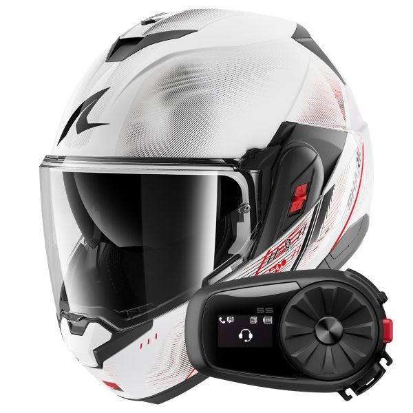 Flip Up Shark Oxo Speed-Tech WRK + Kit Bluetooth 5S Solo