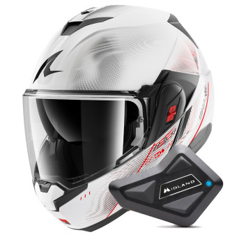 Flip Up Shark Oxo Speed-Tech WRK + Kit Bluetooth BT Mini