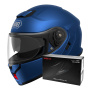 Casque Flip Up Shoei Neotec 3 Matt Blue Metal + Intercom Sena SRL-03
