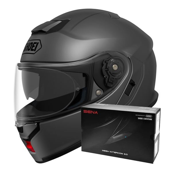 Flip Up Shoei Neotec 3 Matt Deep Grey + Intercom Sena SRL-03