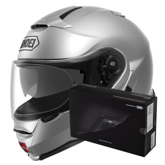 Flip Up Shoei Neotec II Light Silver + Intercom Sena SRL-Mesh