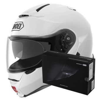 Flip Up Shoei Neotec II White + Intercom Sena SRL-Mesh