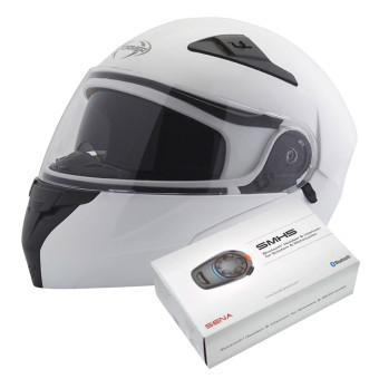 Flip Up Stormer Turn White + Kit Bluetooth SMH5 Solo