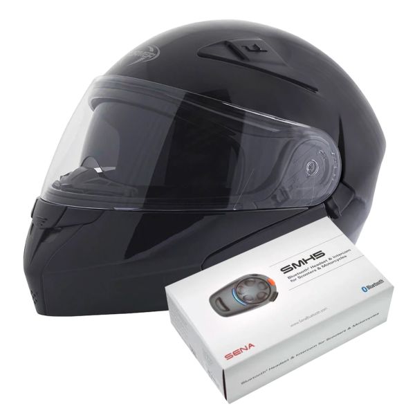 Flip Up Stormer Turn Black + Kit Bluetooth SMH5 Solo