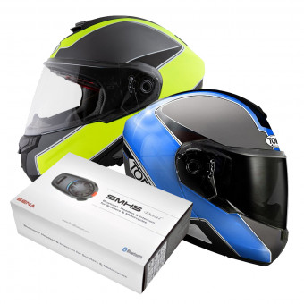 Flip Up Torx Neil 2 Trip Blue + Neil 2 Trip Neon Yellow + KIt Bluetooth SMH5 Duo