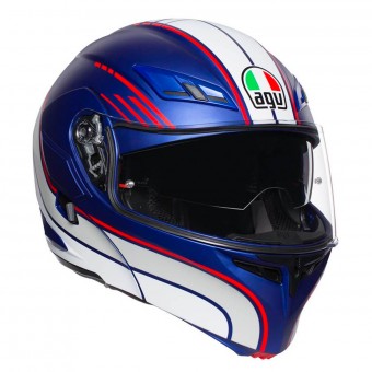 Flip Up AGV Compact ST Boston Matt Blue White Red
