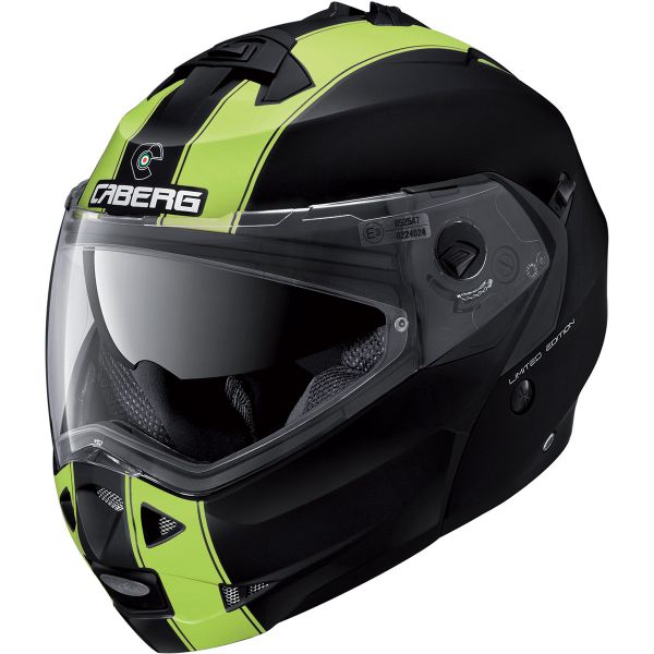 Flip Up Caberg Duke II Legend Matt Black Yellow Fluo