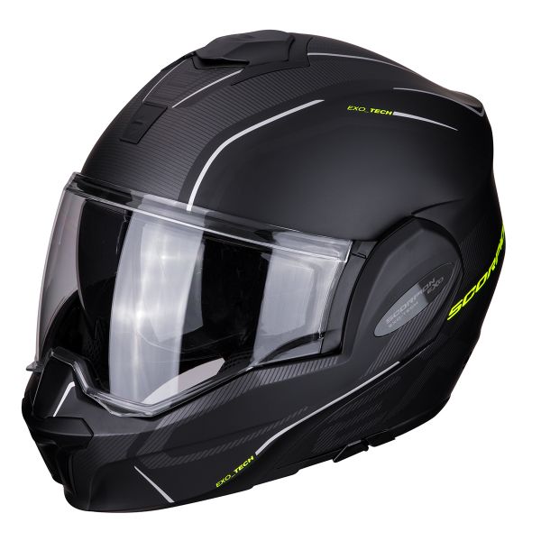 Scorpion Exo Tech Time-Off Matt Black Neon Yellow + Kit Bluetooth Sena SMH5