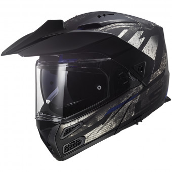 Flip Up LS2 Metro Evo P/J Buzz Matt Black Titanium Blue FF324