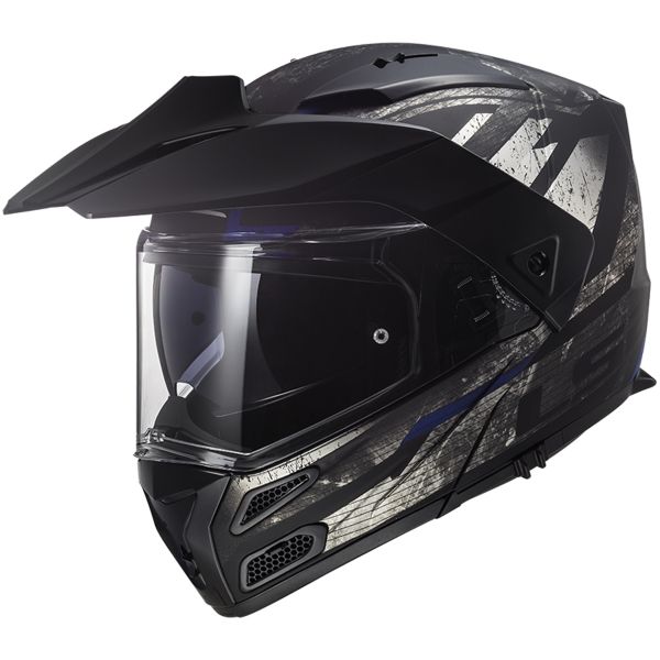 Flip Up LS2 Metro Evo P/J Buzz Matt Black Titanium Blue FF324