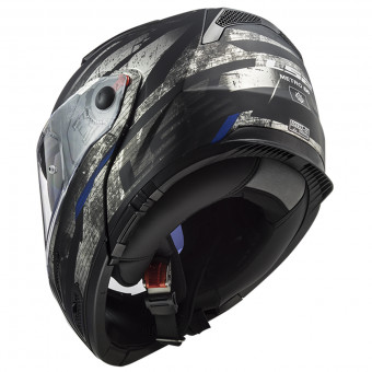 LS2 Metro Evo P/J Buzz Matt Black Titanium Blue FF324