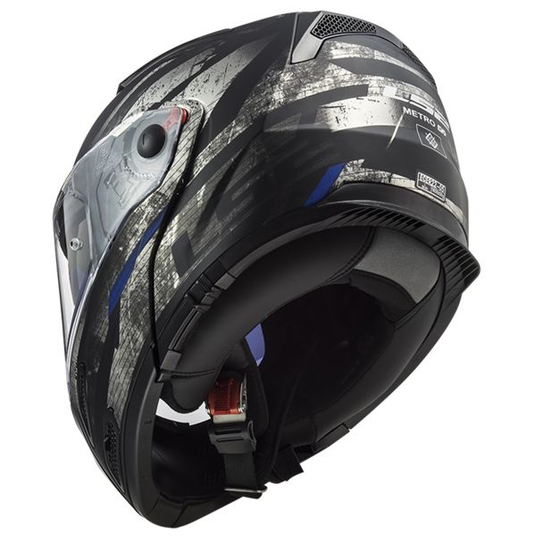 LS2 Metro Evo P/J Buzz Matt Black Titanium Blue FF324