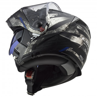 LS2 Metro Evo P/J Buzz Matt Black Titanium Blue FF324