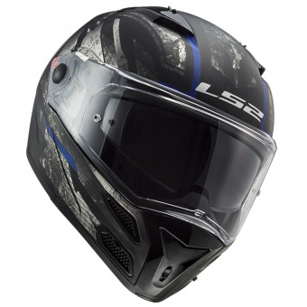 LS2 Metro Evo P/J Buzz Matt Black Titanium Blue FF324