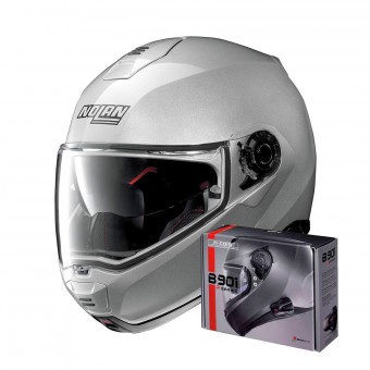 Great Deals Nolan N100 5 Classic N-Com Platinum Silver 1