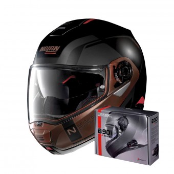 Flip Up Nolan N100 5 Consistency N-Com Flat Black Copper 28