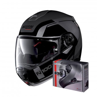 Flip Up Nolan N100 5 Consistency N-Com Flat Lava Grey 20