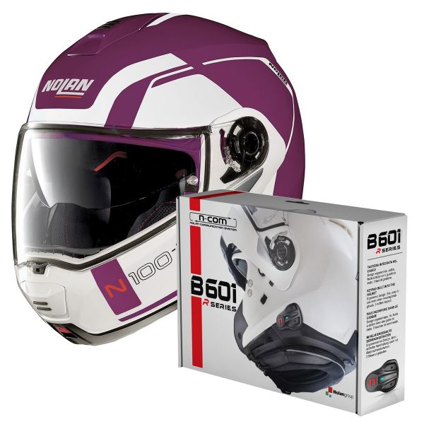 Flip Up Nolan N100 5 Consistency N-Com Fuchsia Kiss 25