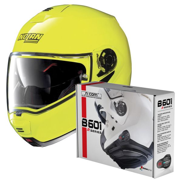 Flip Up Nolan N100 5 Hi-Visibility N-Com Yellow Fluo 22