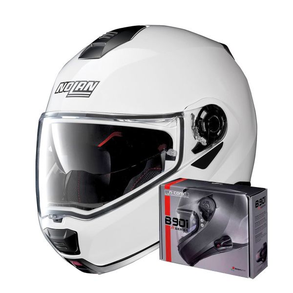 Flip Up Nolan N100 5 Special N-Com Pure White 15