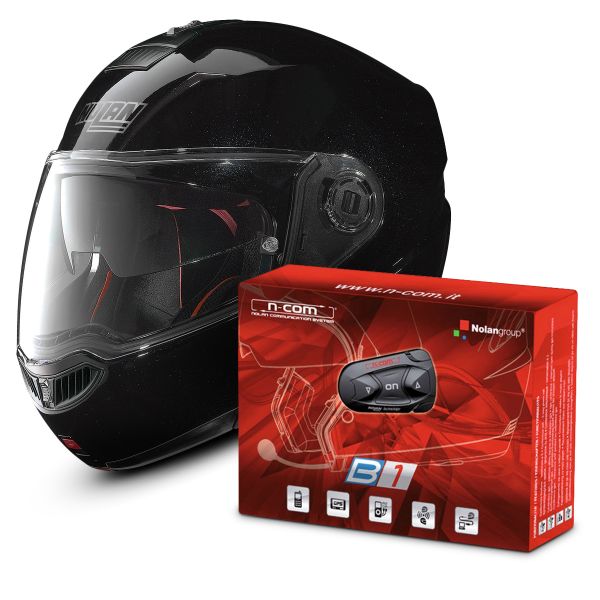 Flip Up Nolan N104 Absolute Special N-Com Black 12 + B1 Bluetooth Kit