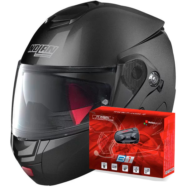 Flip Up Nolan N90 2 Classic N-Com Lava Grey 4