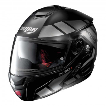 Casque Flip Up Nolan N90 2 Euclid N-Com Flat Black Silver 26 Casque Flip Up Nolan N90 2 Euclid N-Com Flat Black Silver 26