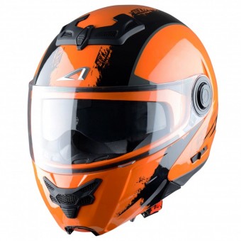 Flip Up Astone RT 800 Venom Matt Black Orange