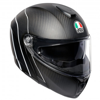 Flip Up AGV Sportmodular Refractive Carbon Silver