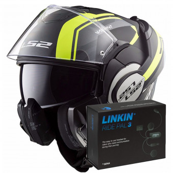 Casque Flip Up LS2 Valiant Line Matt Black H-V Yellow FF399 Casque Flip Up LS2 Valiant Line Matt Black H-V Yellow FF399
