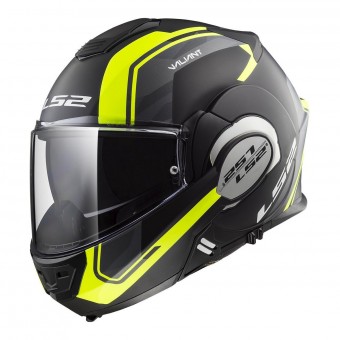Flip Up LS2 Valiant Line Matt Black H-V Yellow FF399