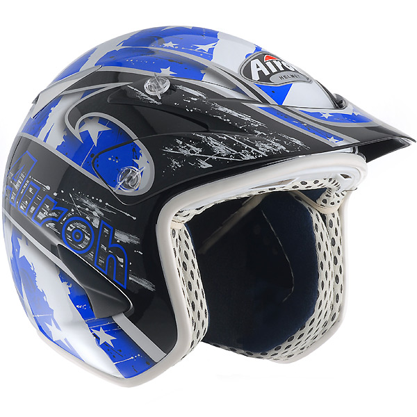 Motorcycle Helmet Airoh Rock Carbon Kevlar Trails Blue RKTB
